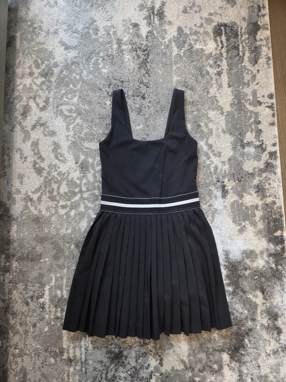 All In Motion Pleated Tank Dress with Contrast Waist Stripe